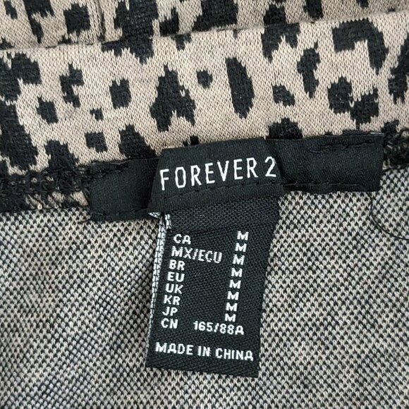 Women's FOREVER 21; Brown Animal Print, Short Flannel Pencil Dress; Size M - Picture 4 of 5